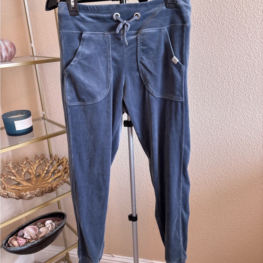 Marika Velour Jogger Sweatpants Women’s Medium Blue Drawstring Pockets